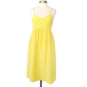 The Prairie Yellow Embroidered Eyelet Midi Dress Size 8 Summer Sundress